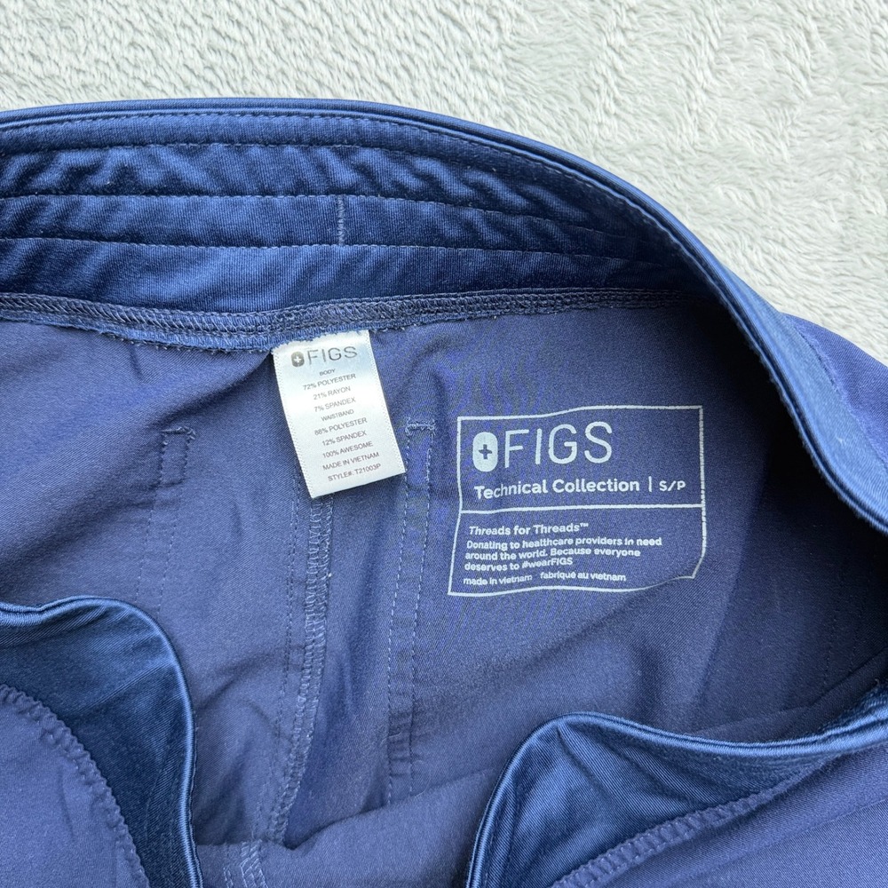 FIGS Technical Collection Scrub Pants Womens S Straight Leg Navy Blue T21003P - Picture 3 of 8